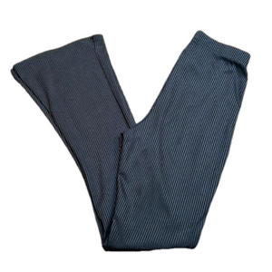 TOPSHOP PETITE Black Ribbed Skinny Flare Ankle Leggings Size 4